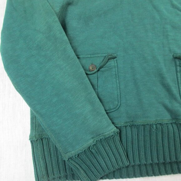 Polo Ralph Lauren Sweater Mens XL Green Cotton Blend Detailed Pockets Shawl Neck - Picture 5 of 10